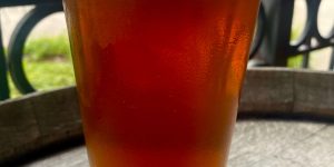 Hopvine's Oktoberfest pictured on a barrel