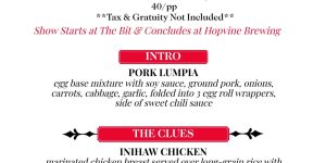Murder Mystery Dinner Theater - The Menu